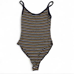 Striped Navy and Gold Women's Bodysuit
